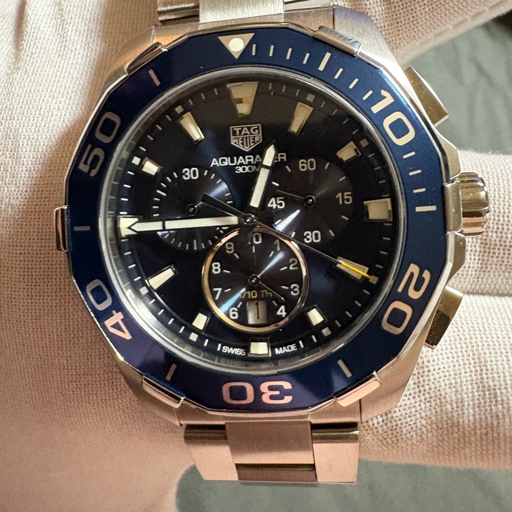 Tag Heuer Aquaracer Blue and Silver Watch